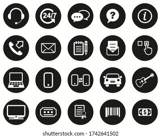 Replacement Or Exchange Icons White On Black Flat Design Circle Set Big