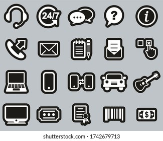 Replacement Or Exchange Icons White On Black Sticker Set Big