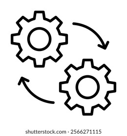 Replacement Gear icon line vector illustration