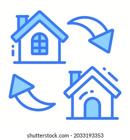 replacement house trendy icon, glyph style isolated on white background. Symbol for your web site design, logo, app, UI.