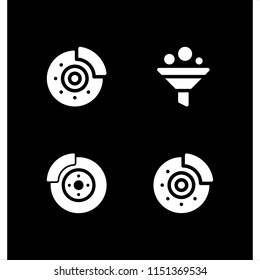 replacement icon. 4 replacement set with disc brake, filter and brake vector icons for web and mobile app