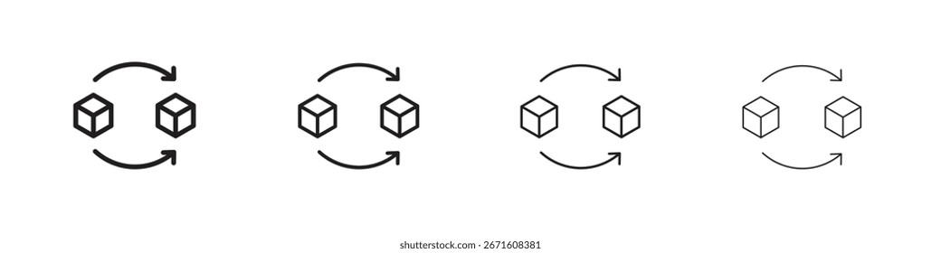 Icono de reemplazo Ilustración vectorial, icono de diseño de línea. Trazos editables.