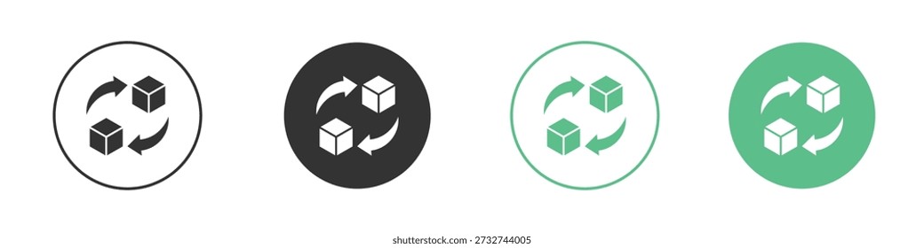 Replacement icons concept set. Glyph Vector Illustrations