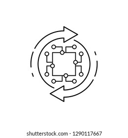 Replacement, Improvement Of Electronic Technologies. Vector Icon, White Background.