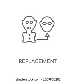 Replacement linear icon. Replacement concept stroke symbol design. Thin graphic elements vector illustration, outline pattern on a white background, eps 10.