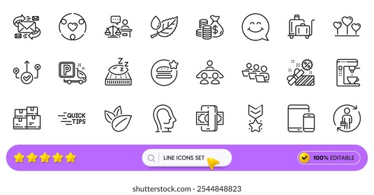 Replacement, Love heart and Court judge line icons for web app. Pack of Winner medal, Leaf dew, Organic product pictogram icons. Wholesale inventory, Education, Coffee maker signs. Search bar. Vector