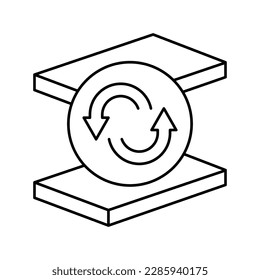 replacement mineral wool line icon vector. replacement mineral wool sign. isolated contour symbol black illustration