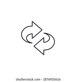 Replacement with movement. Vector linear icon isolated on white background.