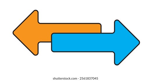 Replacement with movement. Vector linear icon isolated on white background.