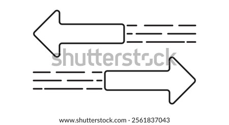 Replacement with movement. Vector linear icon isolated on white background.