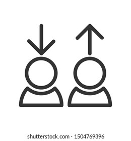 replacement outline ui web icon. replacement vector icon for web, mobile and user interface design isolated on white background