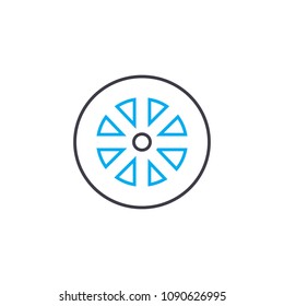 Replacement rim vector thin line stroke icon. Replacement rim outline illustration, linear sign, symbol concept.