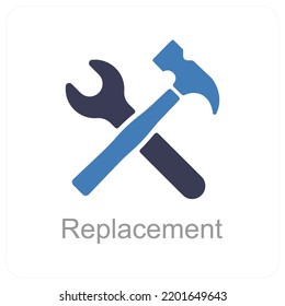 Replacement and Settings icon concept