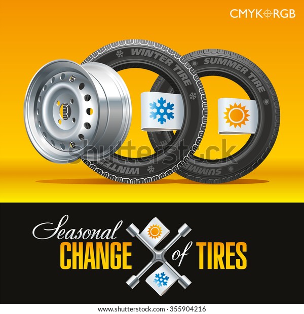 Replacement Tires Season Specified On Label vector de stock (libre de