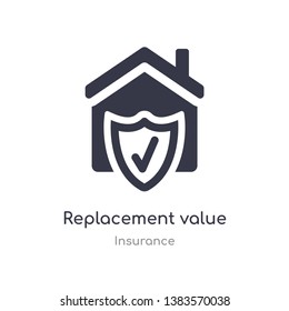 replacement value icon. isolated replacement value icon vector illustration from insurance collection. editable sing symbol can be use for web site and mobile app