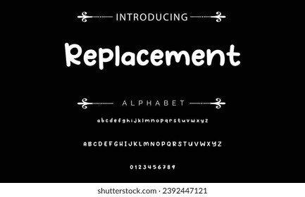 Replacement Vector Illustration Playful Handmade Typography. Font For Kids And Games