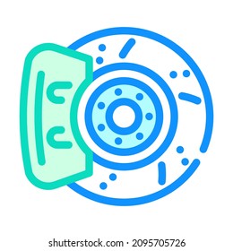 replacing brake discs color icon vector. replacing brake discs sign. isolated symbol illustration
