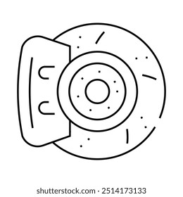 replacing brake discs line icon vector. replacing brake discs sign. isolated contour symbol black illustration