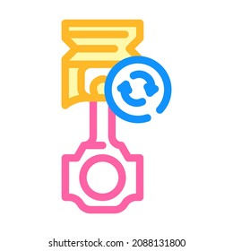 replacing piston color icon vector. replacing piston sign. isolated symbol illustration