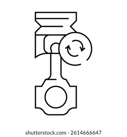 replacing piston line icon vector. replacing piston sign. isolated contour symbol black illustration