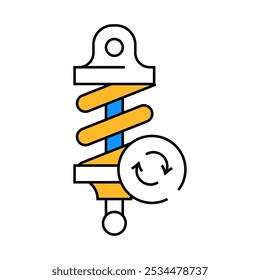 replacing shock absorber line icon vector. replacing shock absorber sign. isolated symbol illustration
