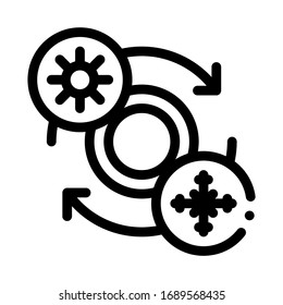 replacing summer tires with winter tires icon vector. replacing summer tires with winter tires sign. isolated contour symbol illustration