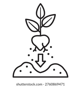 Replanting icon with earthen pit and sapling