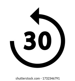 Reproducir 30 iconos. Reproducir icono vector 30 en fondo blanco.