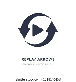 replay arrows icon on white background. Simple element illustration from UI concept. replay arrows icon symbol design.