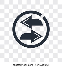 Replay Arrows vector icon isolated on transparent background, Replay Arrows logo concept