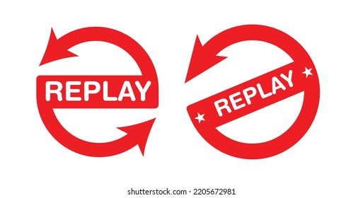 Replay Badge Logo Illustration. Vector