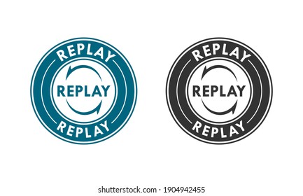 Replay Badge Logo Template Illustration