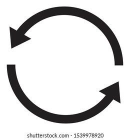 replay button icon black and isolated vector illustration