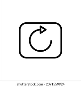 Replay button icon vector graphic illustration