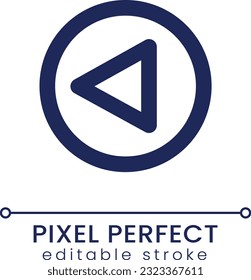 Replay button pixel perfect linear ui icon. Video and audio content. Player control. GUI, UX design. Outline isolated user interface element for app and web. Editable stroke. Poppins font used