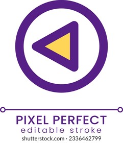 Replay button pixel perfect RGB color ui icon. Video and audio content. Simple filled line element. GUI, UX design for mobile app. Vector isolated pictogram. Editable stroke. Poppins font used
