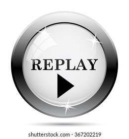 Replay icon. Internet button on white background. EPS10 vector.