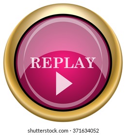 Replay icon. Internet button on white background. EPS10 vector.