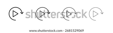 Replay icon outline vector pack. Best for web, mobile, ui