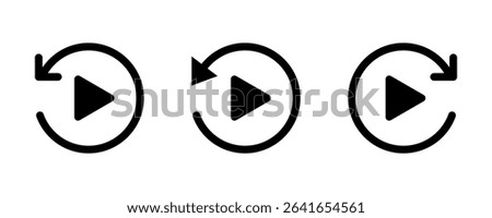 Replay icon. Playback icon. Repeat icon. Replay line icon vector illustration