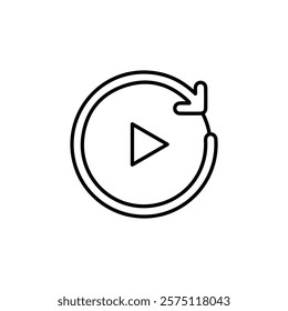 replay icon Simple outline illustration