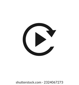 Replay Icon Vector. Refresh Icon. 