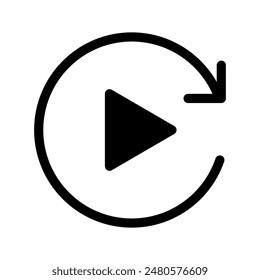 Replay Icon Vector Symbol Design Illustration
