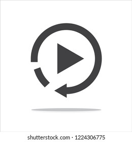 Replay Icon vector in trendy flat style isolated on grey background. Replay icon for application and web