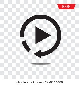 Replay Icon vector in trendy flat style isolated on grey background. Replay icon for application and web
