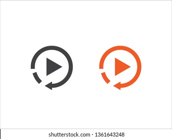 Replay Icon vector in trendy flat style isolated on grey background. Replay icon for application and web