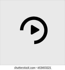 Replay Icon vector in trendy flat style isolated on grey background. Replay icon for application and web