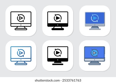 replay icons with various design styles