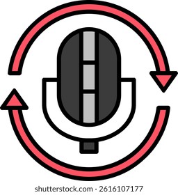 Replay Line Filled Vector Icon Design