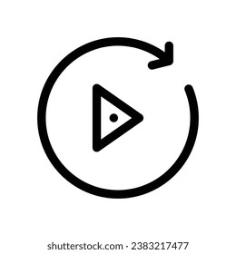 replay line icon logo for website, application, printing, document, poster design, etc, Suitable for web Design,Logo,App